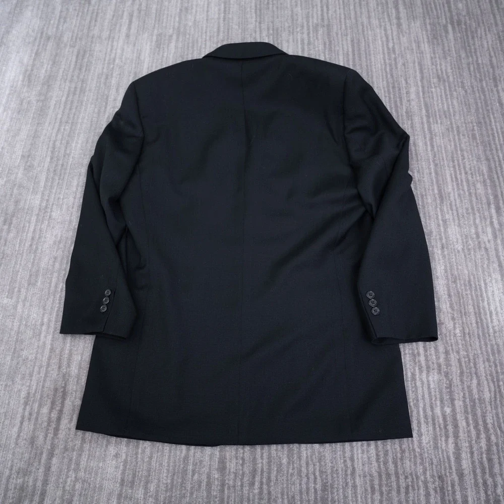 Pronto Uomo Men 40R Blazer Black Worsted Wool 3-Button Sport Coat Made in Canada